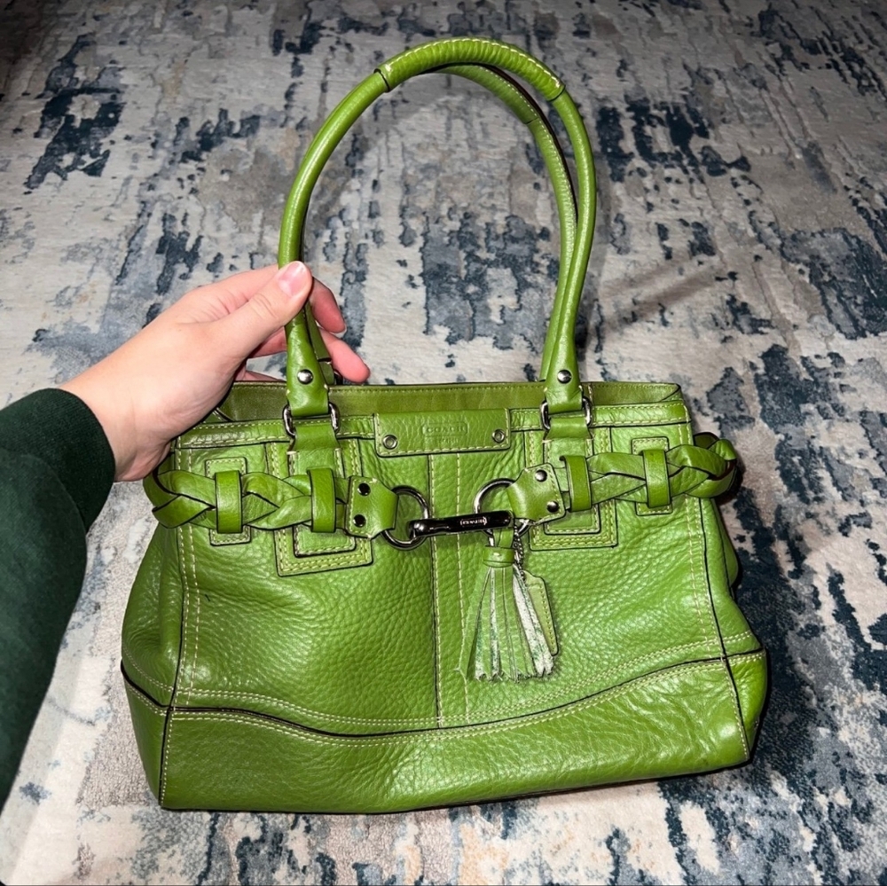Vintage Green Hampton Satchle